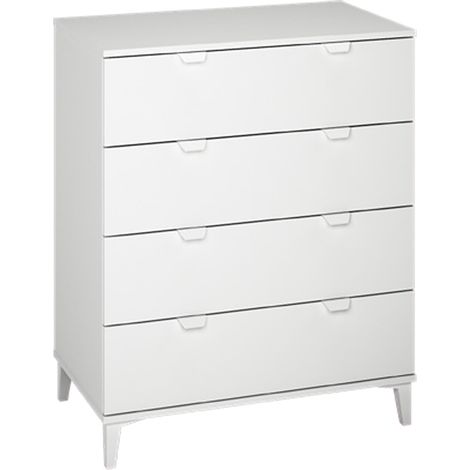 Commode Meuble de rangement coloris blanc - Hauteur 98 x Longueur 80 x Profondeur 48 cm -PEGANE-