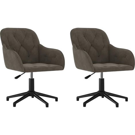 Sillas de comedor giratorias 2 unidades terciopelo gris oscuro vidaXL (1/5)