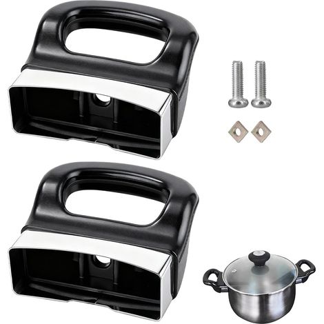Juego de 2 asas para olla a presión: asa lateral universal con tornillos, repuesto corto para utensilios de cocina como ollas y sartenes, instalación rápida y sencilla. (1/5)
