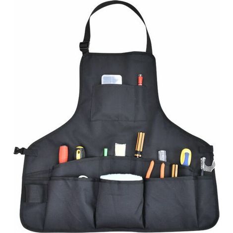Grembiule da giardinaggio, grembiule da giardiniere, grembiule da lavoro, grembiule protettivo regolabile per attrezzi da giardino - (nero) (1/5)