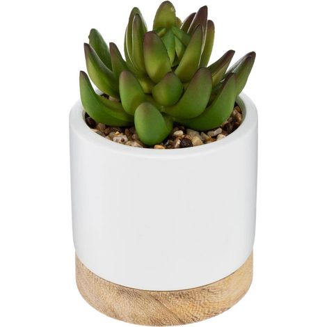 Suculenta artificial maceta de cerámica H12cm - Atmosphera créateur d'intérieur