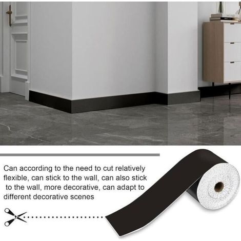 Plinthe souple autocollante 10 cm x 5 m - PVC impermable - Flexible - Noir PLINTHE PVC