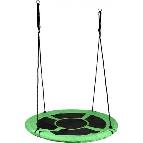 Grande balançoire ronde PELOUSE XL en tissu et métal Ø 110 cm (1/3)