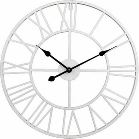 Reloj de pared moderno de color plateado de 34 cm con números romanos, ideal para decorar el salón y el despacho. (1/5)
