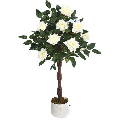 Arbre Artificiel, Fleurs de Camélia à Taille Réelle, Design Résistant aux UV, 90CM (1/2)