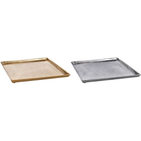 1 Pezzo Vassoio Decorativo in Metallo Quadrato 35 x 35 cm 2 Colori (1/3)