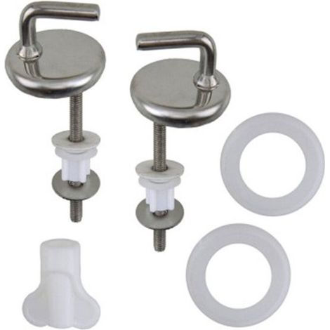 Un par de bisagras para un kit de montaje de asiento de inodoro (1/4)
