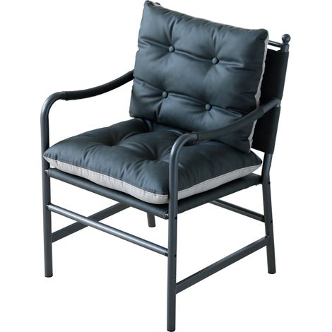 Polstersessel 60x62x90 cm aus schwarzem PU-Leder mit Armlehnen für Wohnzimmer – MEUBLIV (1/5)