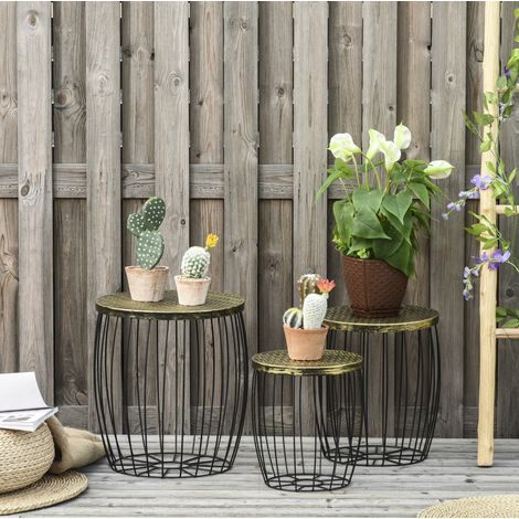 table salon tables gigognes rangement metal noir OKMYHOME (1/3)