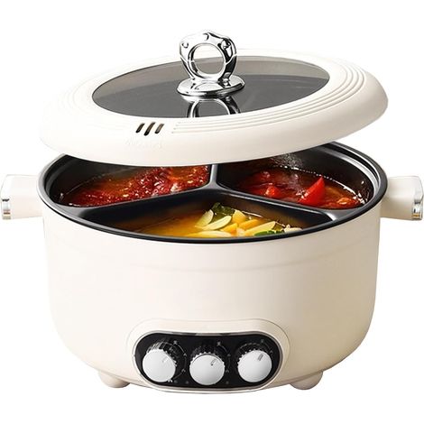 Hot Pot électrique, 5.3L Casserole Électrique, 1000W Poêle Multifonctionnelle Antiadhésive avec Chauffage Rapide (1/5)