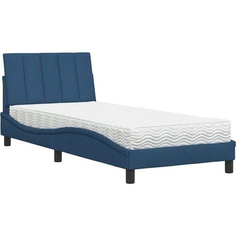 Maison Exclusive - Letto con Materasso Hanko Blu 80x200 cm in Tessuto (1/5)