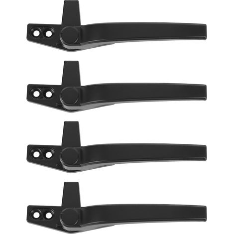 Poignée fenêtre aluminium pour ouvrant extérieur battant poussant, serrure sécurité ferrage gauche noire, 4 pièces (1/5)