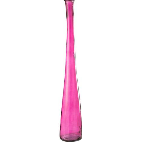 Vase décoratif en verre rose fuchsia élégant et raffiné - Fuchsia intense en verre rose (1/4)