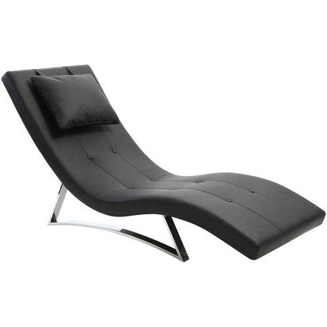 Chaise longue design nero MONACO