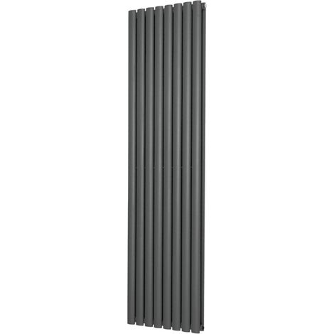 Warmehaus Oval Anthracite Radiator Vertical Double 1600x472mm (1/4)