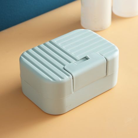 Porte-savon de voyage portable en plastique étanche avec couvercle pour douche, bain, cuisine, évier, camping, voyage, randonnée et salle de bain. (1/5)