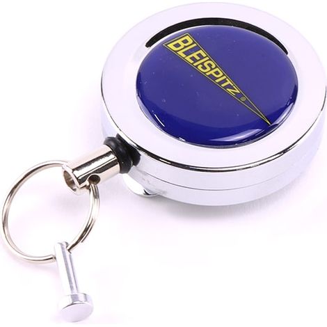 Enrouleur automatique attache pour outils – Outil métallique pour fixation rapide – Câble acier 1200 mm – Pour chantiers humides – Bleispitz