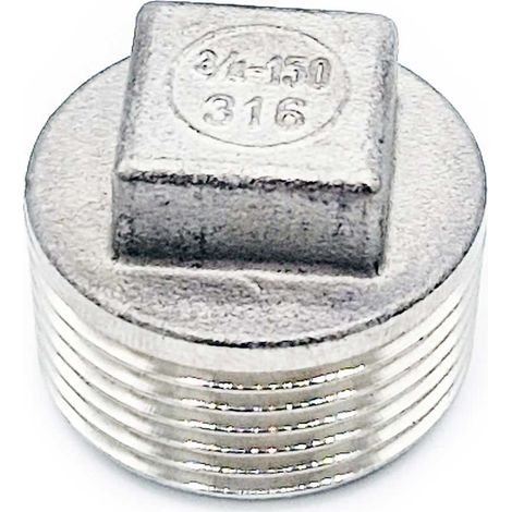 Tappo maschio con bordo da 3/4”, in acciaio inossidabile (1/2)