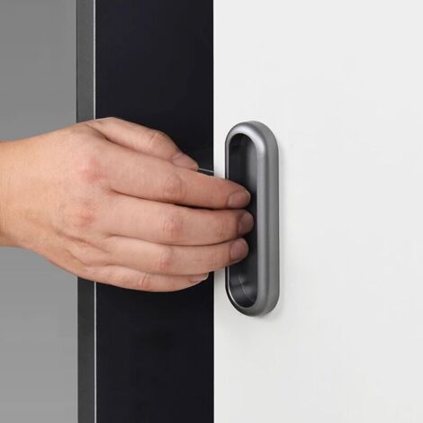 Lot de 5 poignées adhésives de 4 pouces pour porte de grange grise, poignées pour fenêtre, tiroirs de placard auto-adhésifs modernes, poignées adhésives pour douche coulissante