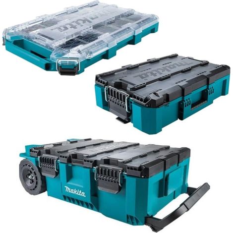 Makita 3 Piece MAKTRAK Rolling Tool Chest, Medium Box & Medium Organiser Set (1/5)