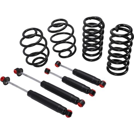 Kit d'amortisseurs à Ressorts Hélicoïdaux Abaissés Avant 7,6 Cm et Arrière 10,2 Cm, Remplacement pour Chevy C10 1963 1972 pour C1500 1963 1972, avec Construction à Ressorts en Spirale de (1/4)