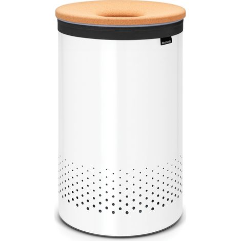 Brabantia Wäschebox, Wäschekorb, Wäschetruhe, Wäschebox, Wäschesammler, Wäsche, Truhe, Kunststoffdeckel, White, Weiß, 60 L, 104404 (1/5)
