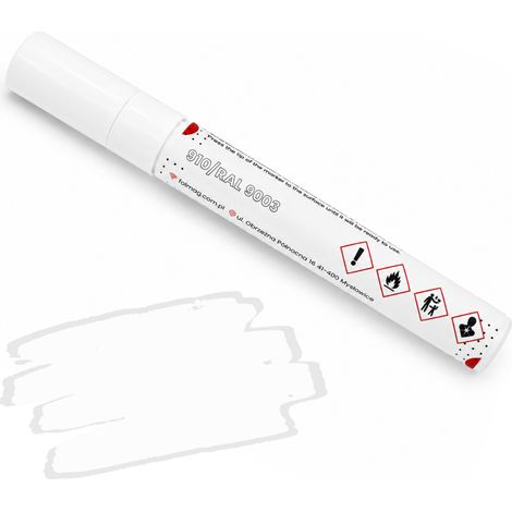 Möbelretuschierstift, schnelltrocknender Reparaturstift RAL9003 (910) (1/4)