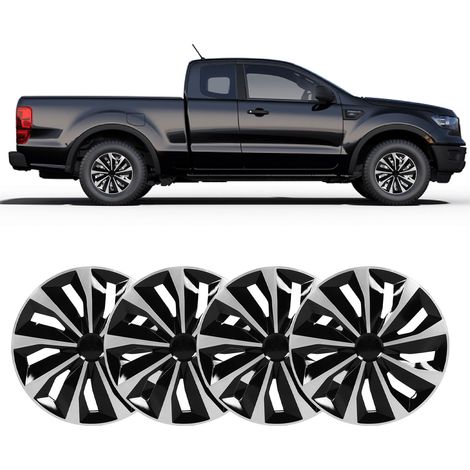4 enjoliveurs de roue 16 pouces, universels pour Ford Ranger et la plupart des voitures (TT16 argent) (surdimensionnés et plus lourds) (1/5)