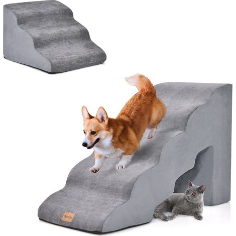5-Tier & 3-Tier Dog Stairs Foam Dog Ramp Non-Slip Pet Ladder High-Density Sponge (1/5)