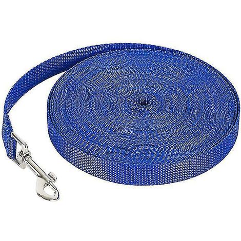 Laisse pour chien de 30 m, laisse de pistage extérieure pour grands chiens - 1,8 m x 1,5 cm - bleue (1/5)