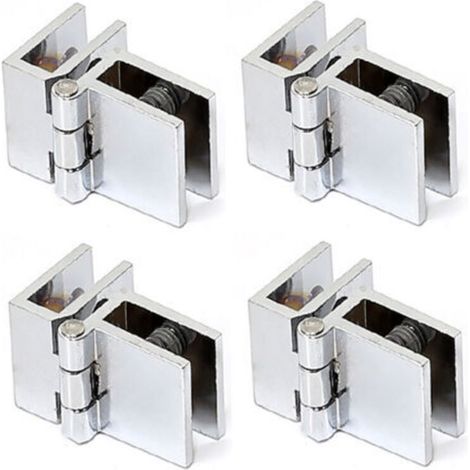 4 Glastürclips, Teile Glasklemmenscharnier, Scharnier aus Zinklegierung, für Glastüren, Vitrinen (5-8 mm) (1/5)