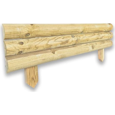 Bordura da Giardino per Aiuola 100x22,5x4 cm in Legno di Pino impregnato