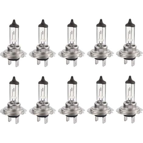 Lot d’ampoules H7 12 V – 55 W halogène haute luminosité, longue durée de vie, pour feux de croisement et route – 10 unités (1/4)