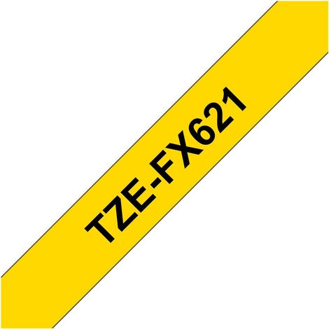 Brother TZE-FX621 nastro per etichettatrice Nero su giallo (1/4)