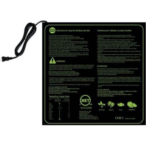 Tapis chauffant, Tapis chauffant pour semis avec thermostat et sonde NTC, Étanche IP67, 30 Watts, Idéal pour les plantations d'intérieur, Brassage à domicile, et les fermentations de bricolage，50cm52c