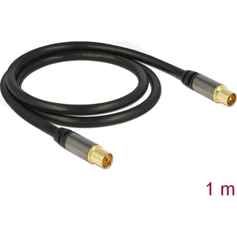 Delock antenna cable iec plug  iec jack 1 m black