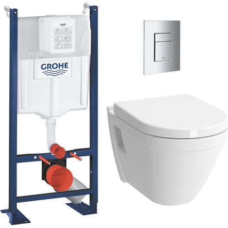 Pack WC Bâti Rapid SL Autoportant + Cuvette Vitra S50 + Abattant soft close + Plaque chrome (ProjectS50softclose-1-SP)