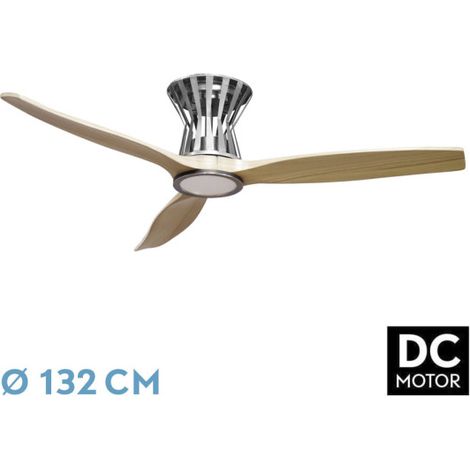 Ventilador Dc Baltir 18w Niquel/haya 3aspas132d Regulable Intensidad 2250lm 3000k,4000k,6000k Remoto+temporizador+memoria (1/2)