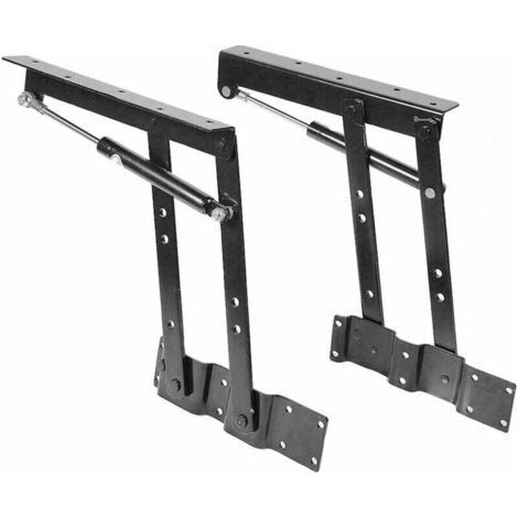 Compas pour meuble et coulisseau – 2 pièces pliage ascenseur Lift Up – Mécanisme de plateau noir – Charge maximale 50kg (1/5)