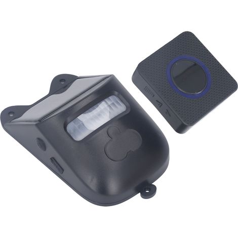 Kabellose Solar-Türklingel, Infrarot-Bewegungsmelder, IP65-Alarm für Landwirtschaft, Camping, Haus und Garten, EU-Stecker 110–240 V (1/5)