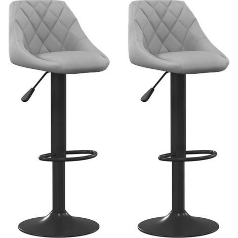 Maison Exclusive - Sgabelli da Bar 2 pz Grigio Chiaro in Velluto (1/5)