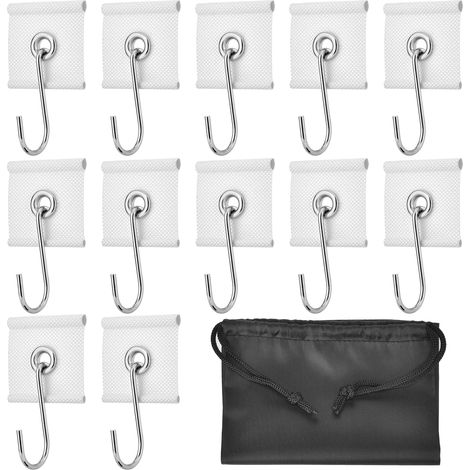 Lot de œillets de passepoil pour rail de store RV, crochets en S, crochet auvent, Crochets de Caravane œillets d'auvent pour camping-car et caravane (Version blanche avec crochet) (1/5)