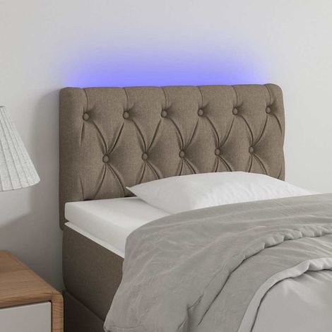 vidaXL Cabecero con LED de tela gris taupe 80x7x78/88 cm (1/5)