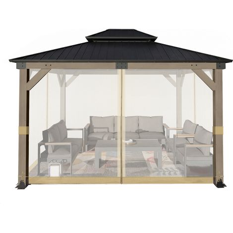 Aoodor Universal Gazebo Mosquito Netting - 3.65x4.87m - khaki (1/5)