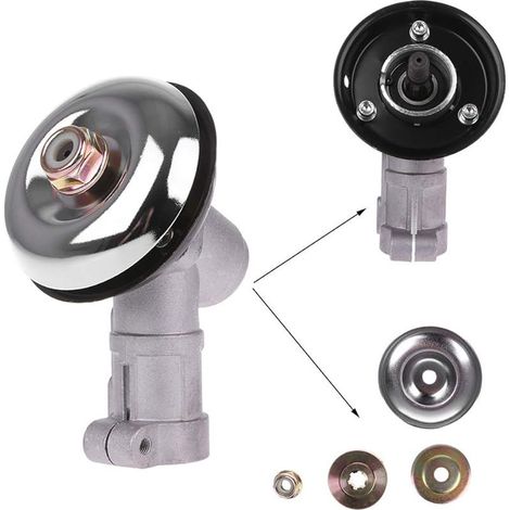 Renvoi d'angle Debroussailleuse Universelle, Tête de Gear Rond de 9 Dents pour Coupe Herbe/Tronconneuse, Boîte de Vitesse de Tondeuse à Gazon M10 x 1.25LH (26 mm) (1/5)
