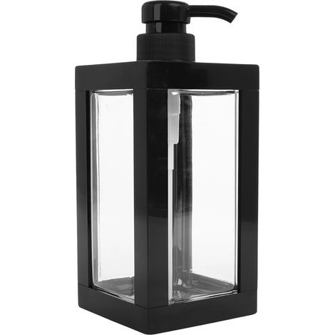 Distributeur de Savonnette Mains et Shampoing 750ml en Plastique Noir avec Pompe Étanche, Bouteille Rechargeable Multifonction pour Salle de Bain (1/5)