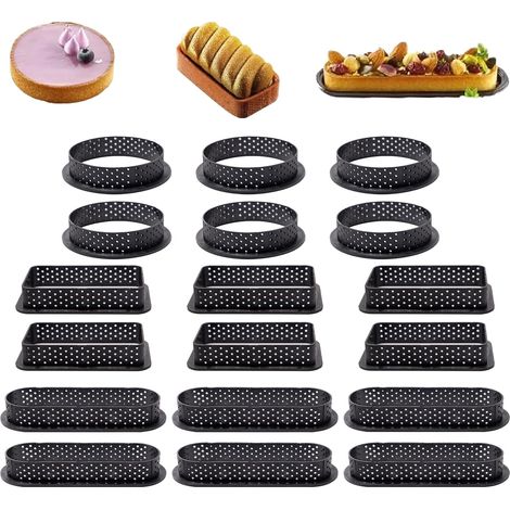 18 Pieces Perforated Pie Rings Pastry Pie Rings (1/5)