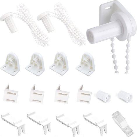 Ensemble de 17 pièces comprenant une commande pour stores enrouleurs et des accessoires pour rideaux, crochet de positionnement renforcé en POM pour stores enrouleurs et rideaux (1/5)