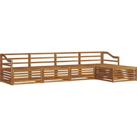 Outdoor Sofa Set 5 pcs Natural Solid Acacia Wood vidaXL (1/5)