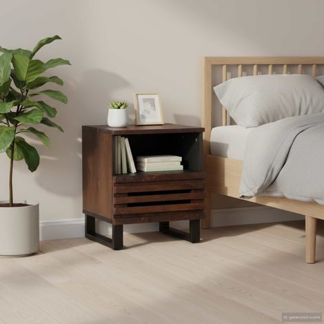 vidaXL Mesitas de noche 2 uds madera maciza de mango 40x34x46 cm (1/5)